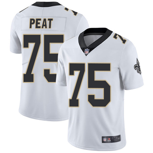 Men New Orleans Saints Limited White Andrus Peat Road Jersey NFL Football #75 Vapor Untouchable Jersey->nfl t-shirts->Sports Accessory